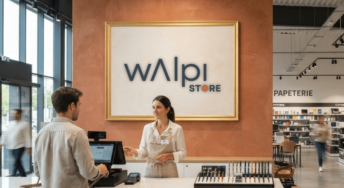 L'équipe d'un magasin Walpi Store accueille un client